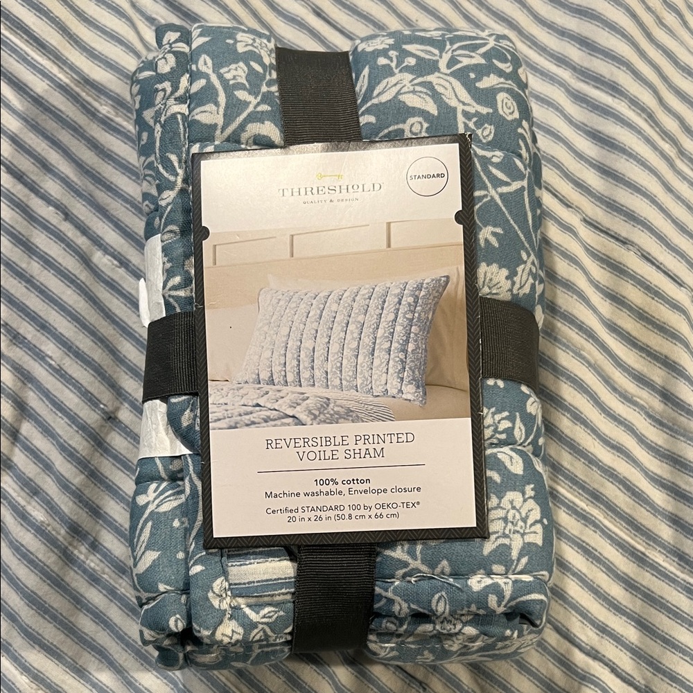 Threshold Floral Blue Voile Sham